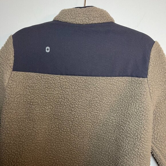 Figs On-Shift Sherpa Jacket Cacao Brown Small Warm Thermal Fleece Nurse Doctor - Picture 9 of 12